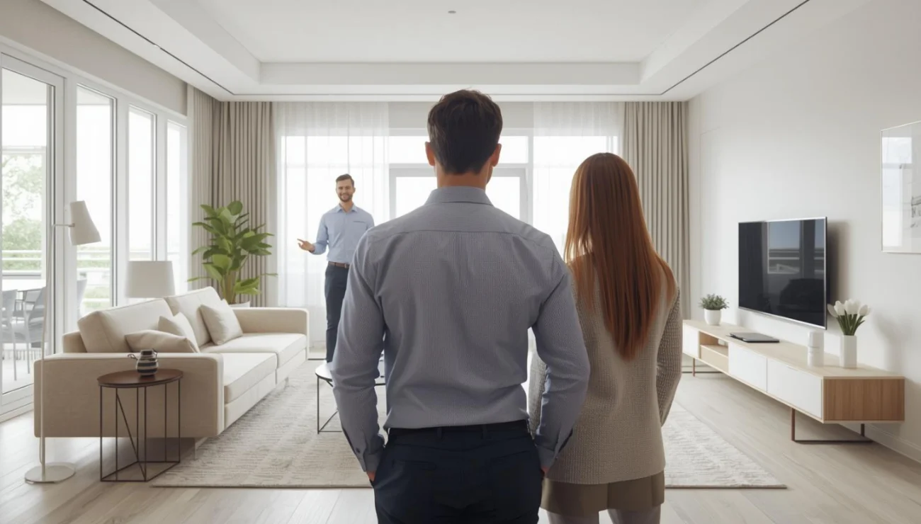 Realitná obhliadka bytu alebo domu s realitným maklérom